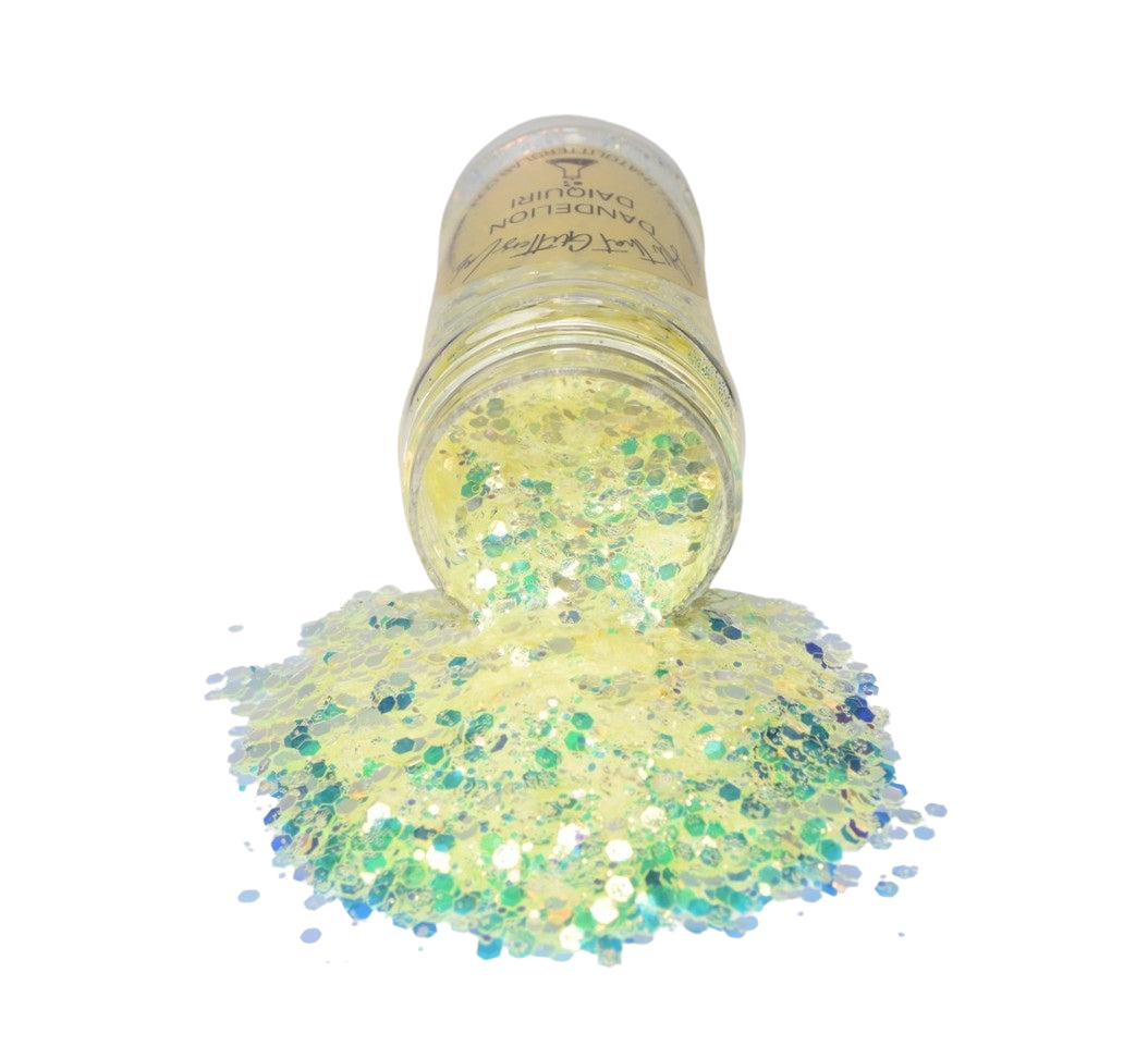 Dandelion Daiquiri yellow iridescent chunky mix glitter