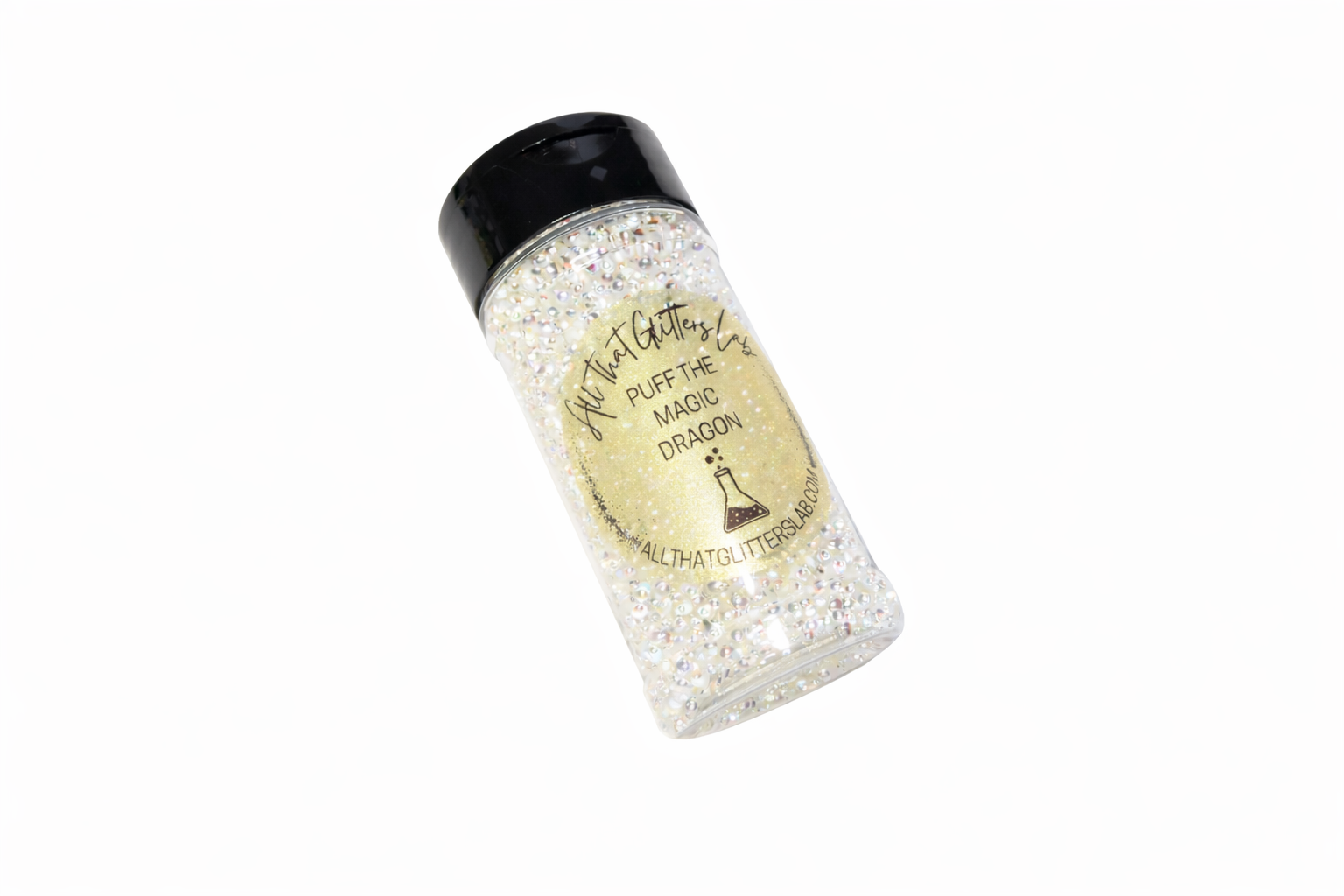 Puff The Magic Dragon white iridescent chunky mix glitter