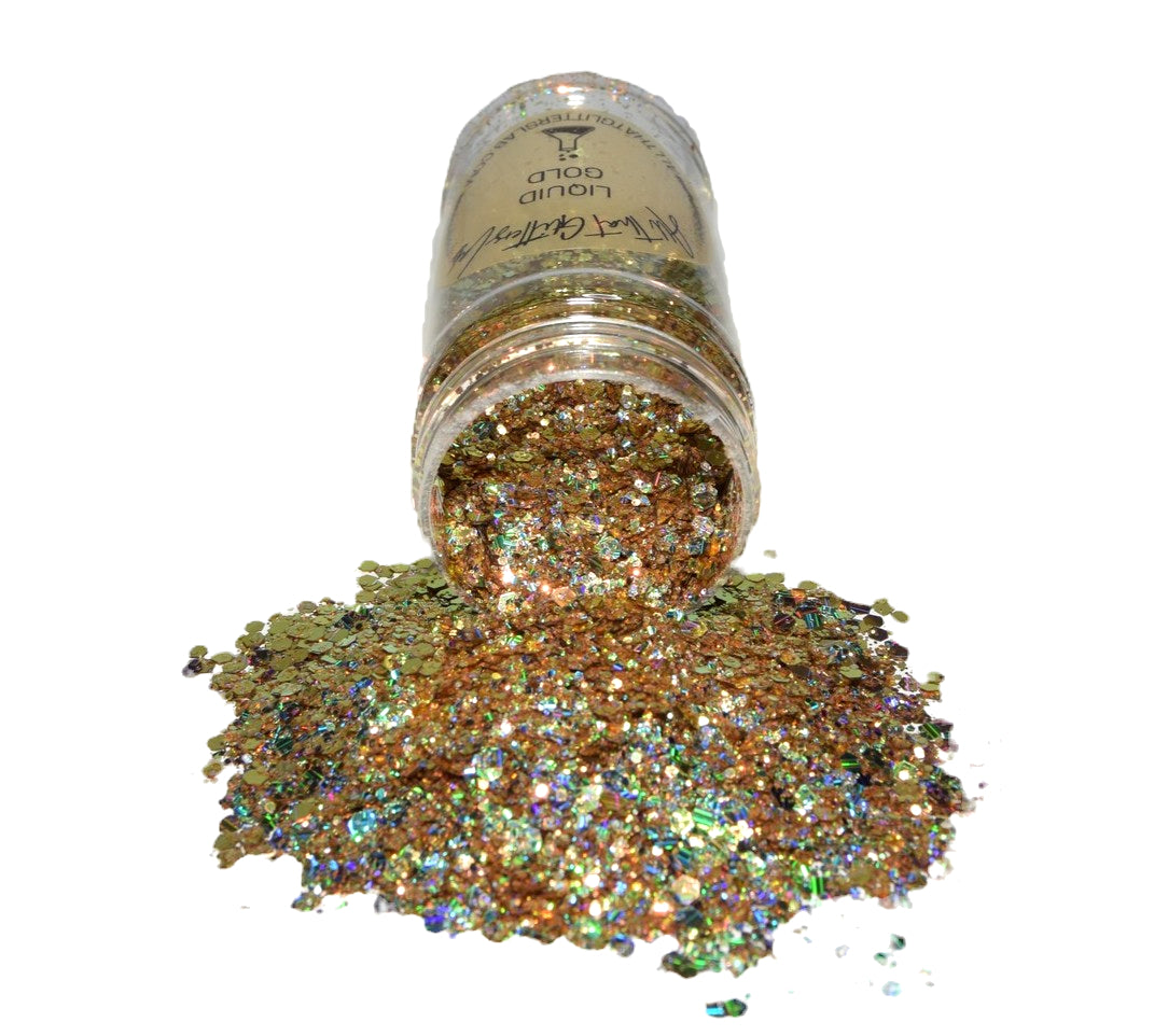 Liquid Gold gold holographic chunky mix glitter