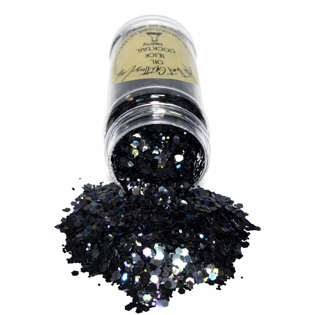 Oil Slick Cocktail black glitter