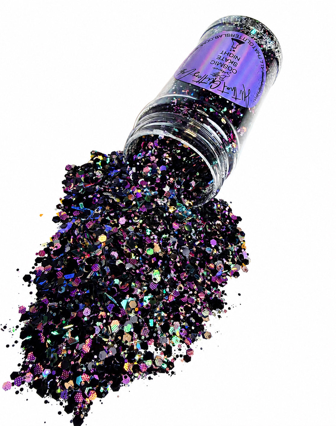 Cosmic Skate Night black chunky mix glitter