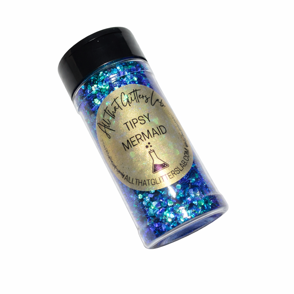 Tipsy Mermaid green iridescent chunky mix glitter