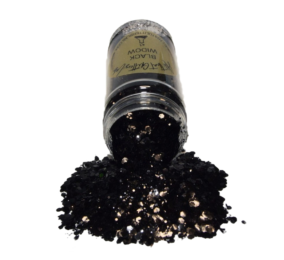 Black Widow black metallic chunky mix glitter