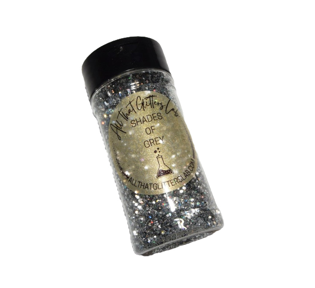 Shades Of Grey black chunky mix glitter