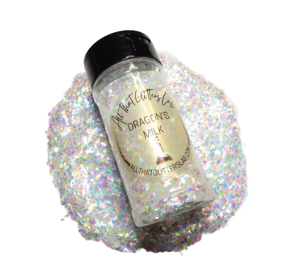 Dragon's Milk white iridescent scales glitter