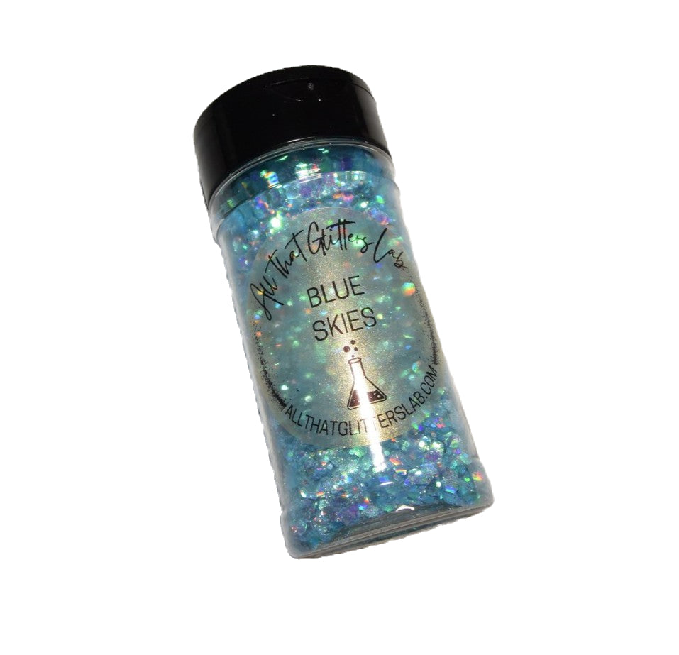 Blue Skies blue iridescent chunky mix glitter