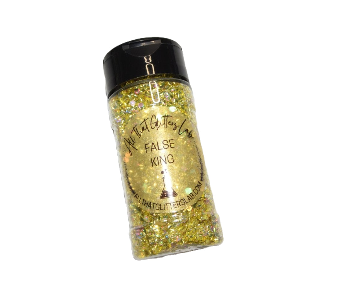 False King yellow holographic chunky mix glitter