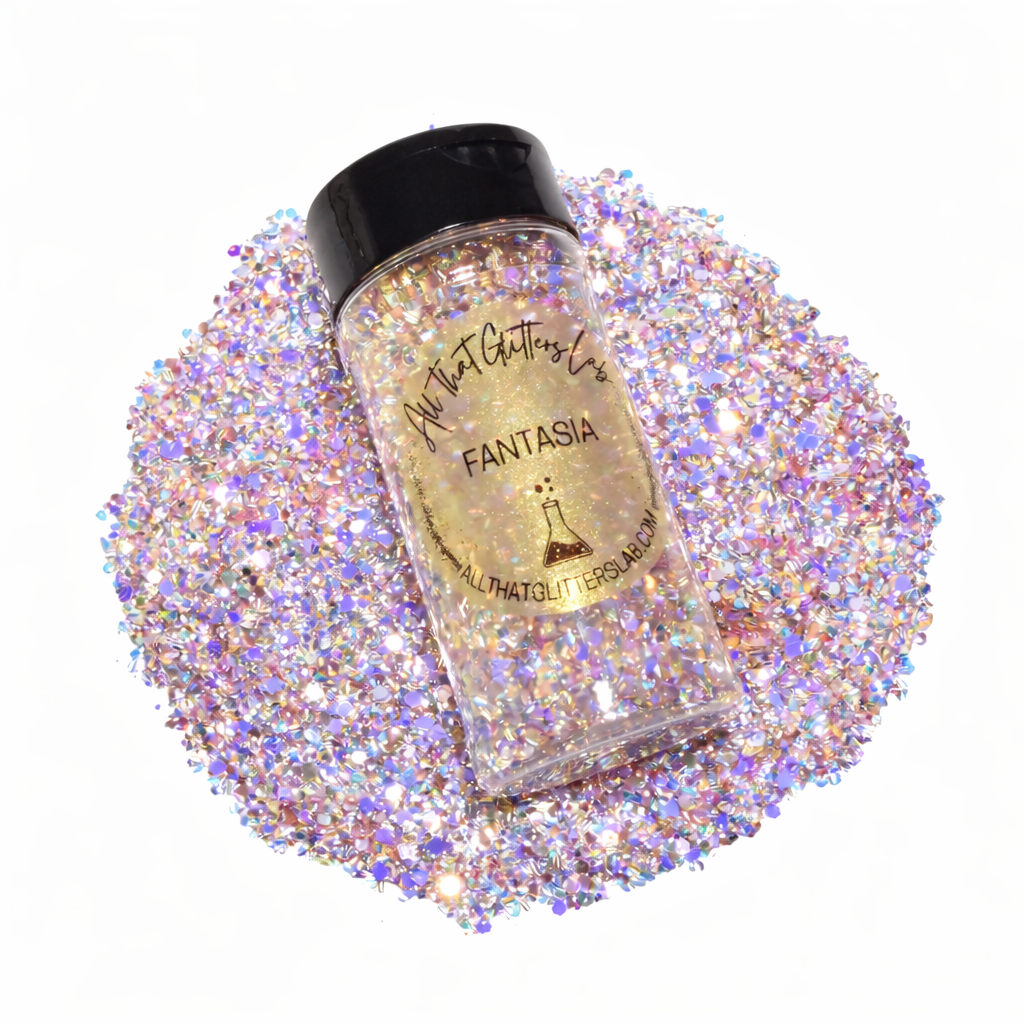 Fantasia yellow iridescent chunky mix glitter