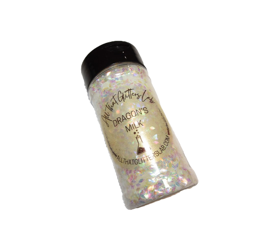 Dragon's Milk white iridescent scales glitter