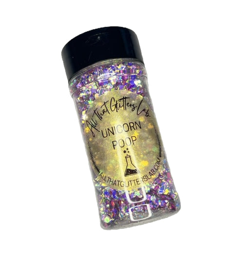 Unicorn Poop silver holographic chunky mix glitter