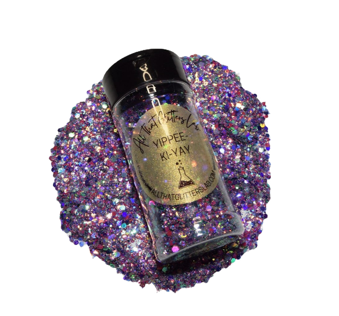 Yippee-Ki-Yay pink holographic chunky mix glitter