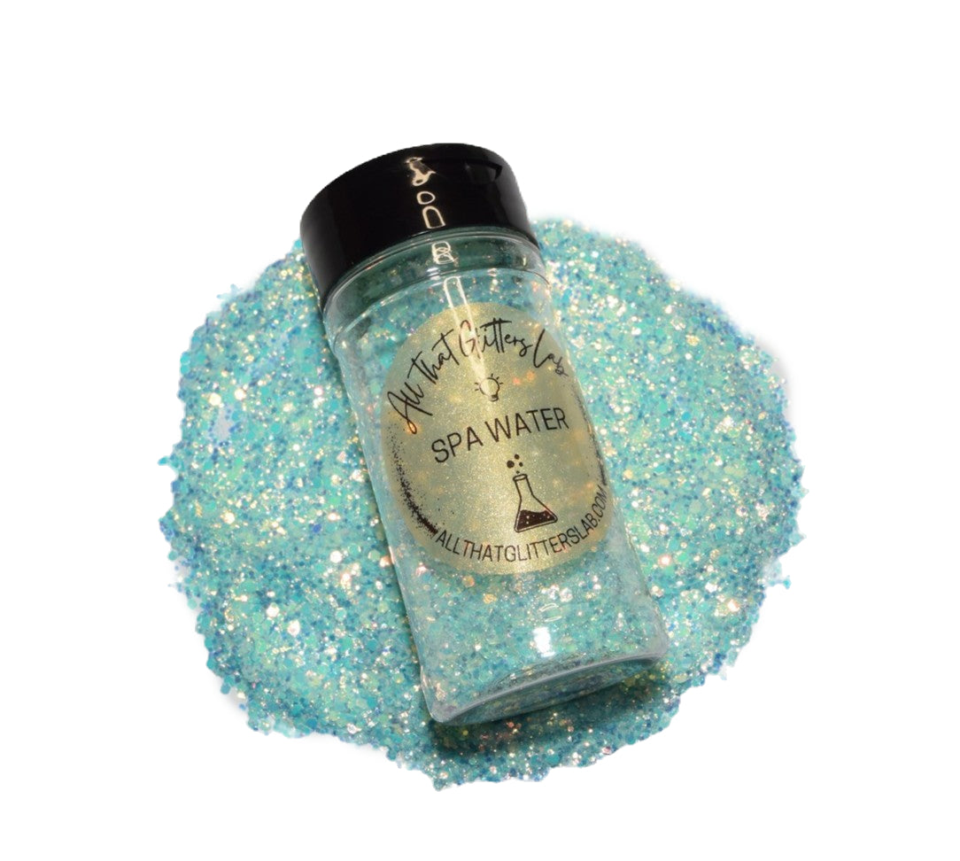 Spa Water green glow in the dark chunky mix glitter