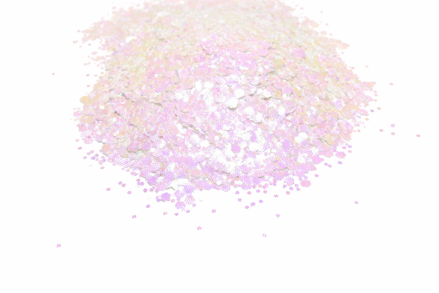 Strawberries & Cream white iridescent chunky mix glitter