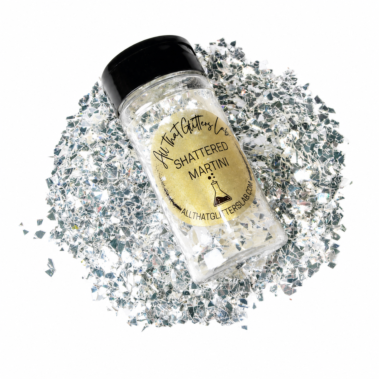 Shattered Martini white iridescent chunky mix glitter