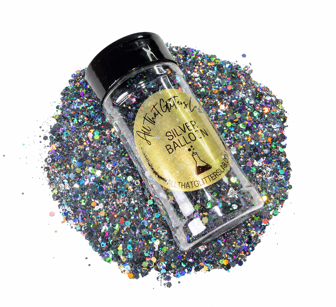 Silver Balloon glitter