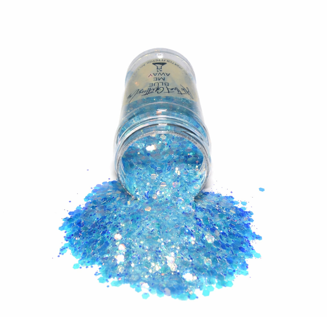 Blue Me Away blue iridescent chunky mix glitter