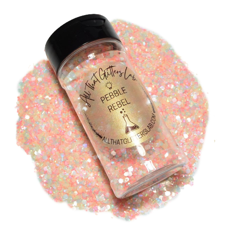 Pebble Rebel yellow glow in the dark chunky mix glitter