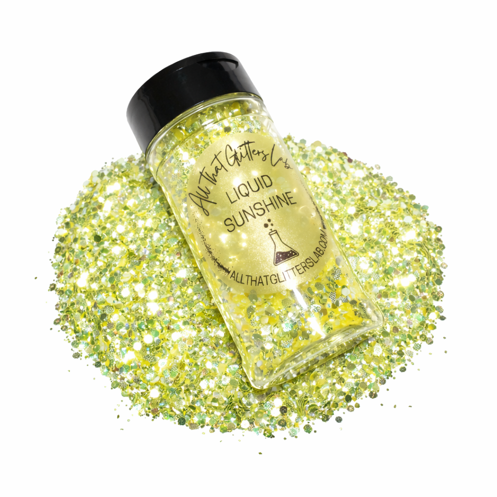 Liquid Sunshine yellow iridescent chunky mix glitter