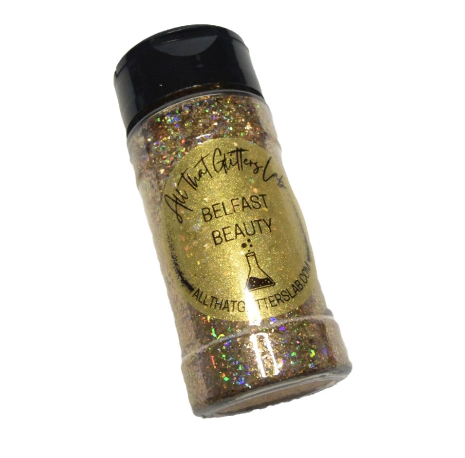 Belfast Beauty gold holographic chunky mix glitter