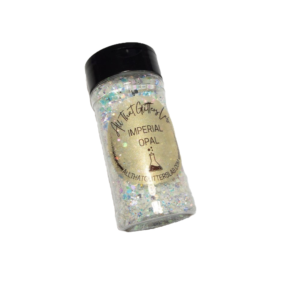 Imperial Opal white iridescent chunky mix glitter