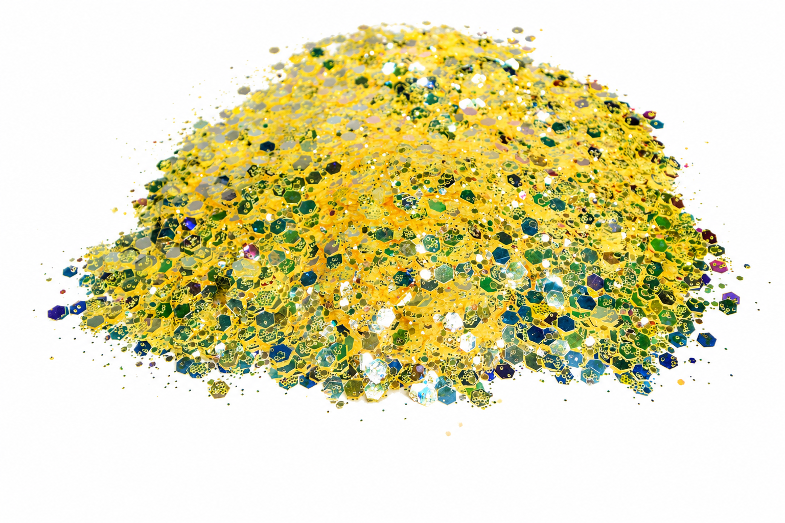 Pineapple Highball yellow iridescent chunky mix glitter