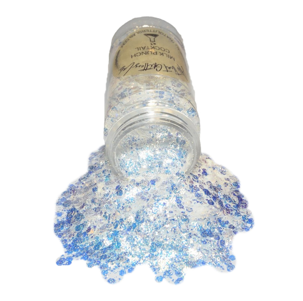 Milk Punch Cocktail white iridescent chunky mix glitter