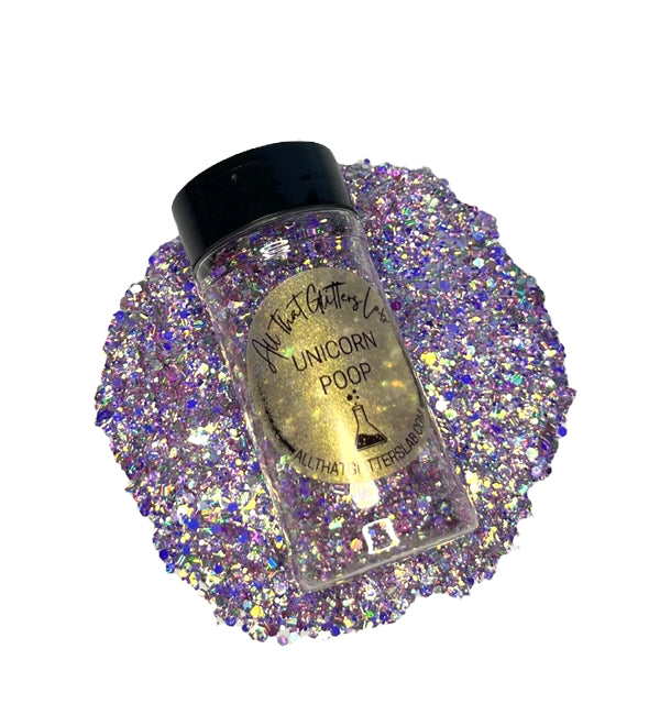 Unicorn Poop silver holographic chunky mix glitter