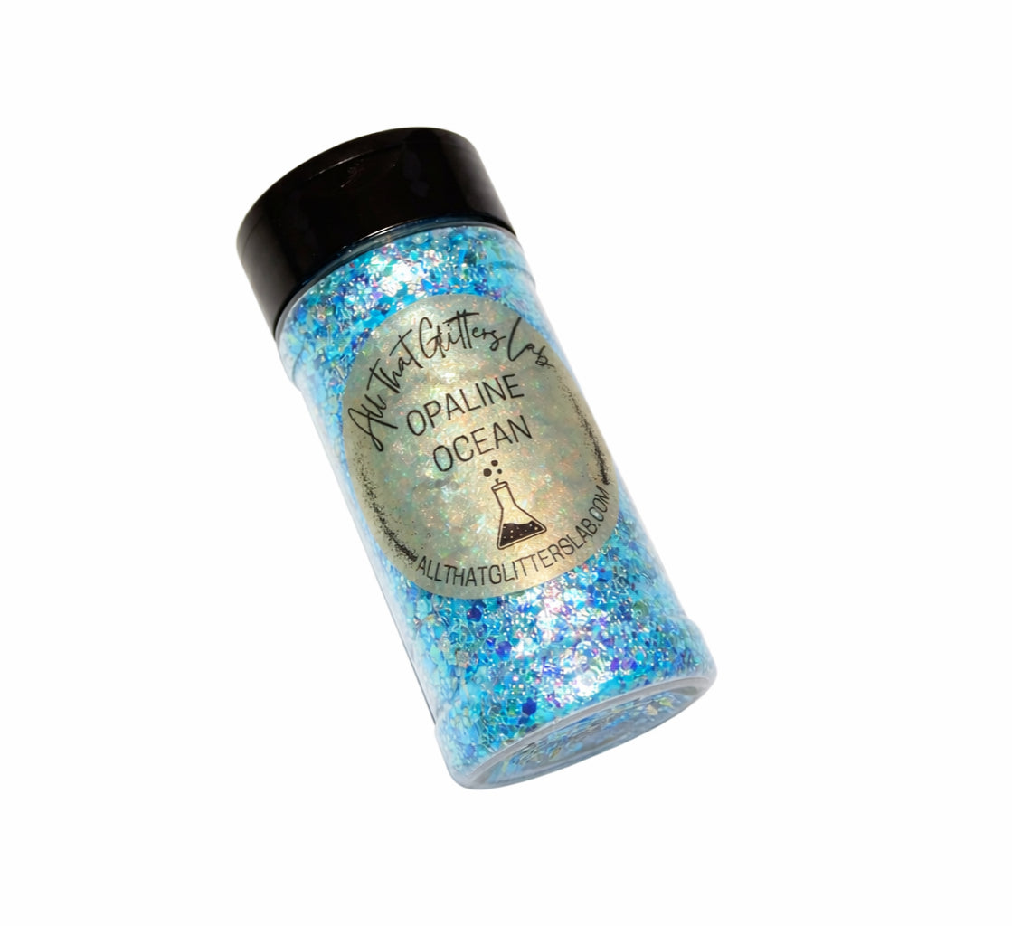 Opaline Ocean blue iridescent chunky mix glitter