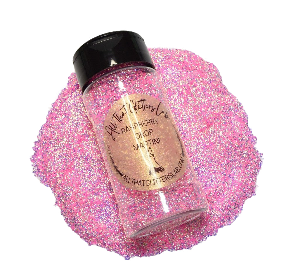 Raspberry Drop Martini pink iridescent tear glitter