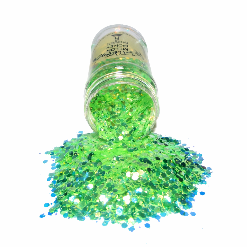 Melon Money Moves green iridescent chunky mix glitter
