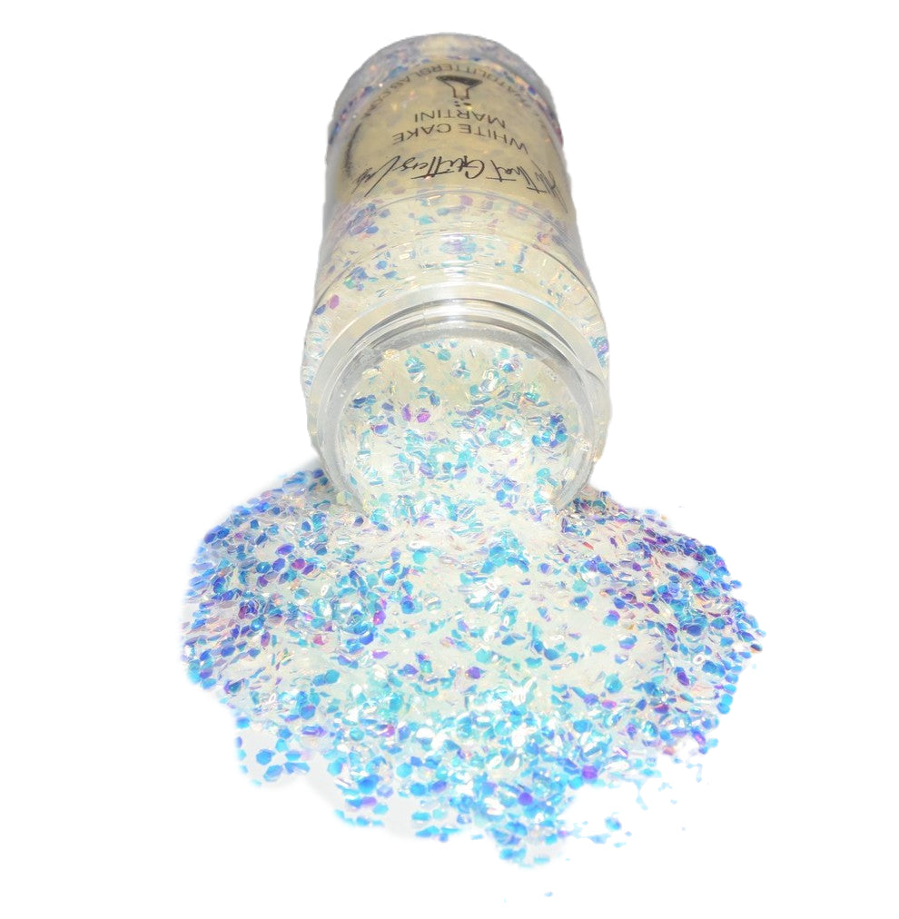 White Cake Martini white iridescent chunky mix glitter