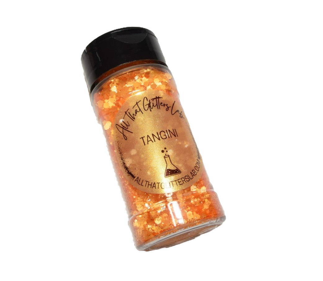 Tangini orange iridescent chunky mix glitter