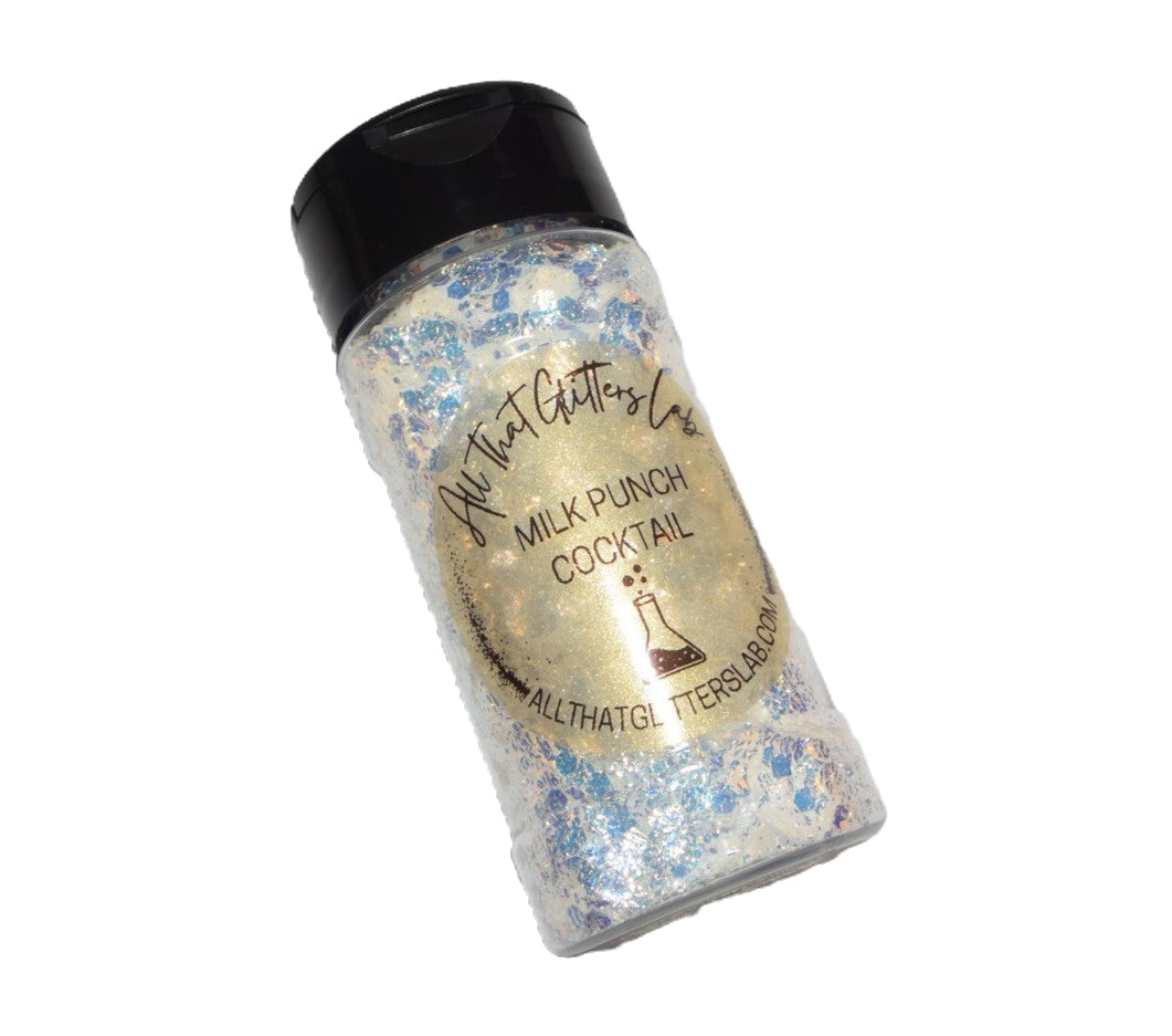 Milk Punch Cocktail white iridescent chunky mix glitter
