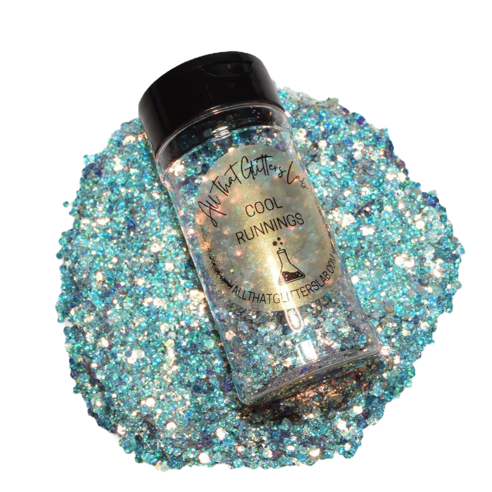 Cool Runnings blue holographic chunky mix glitter