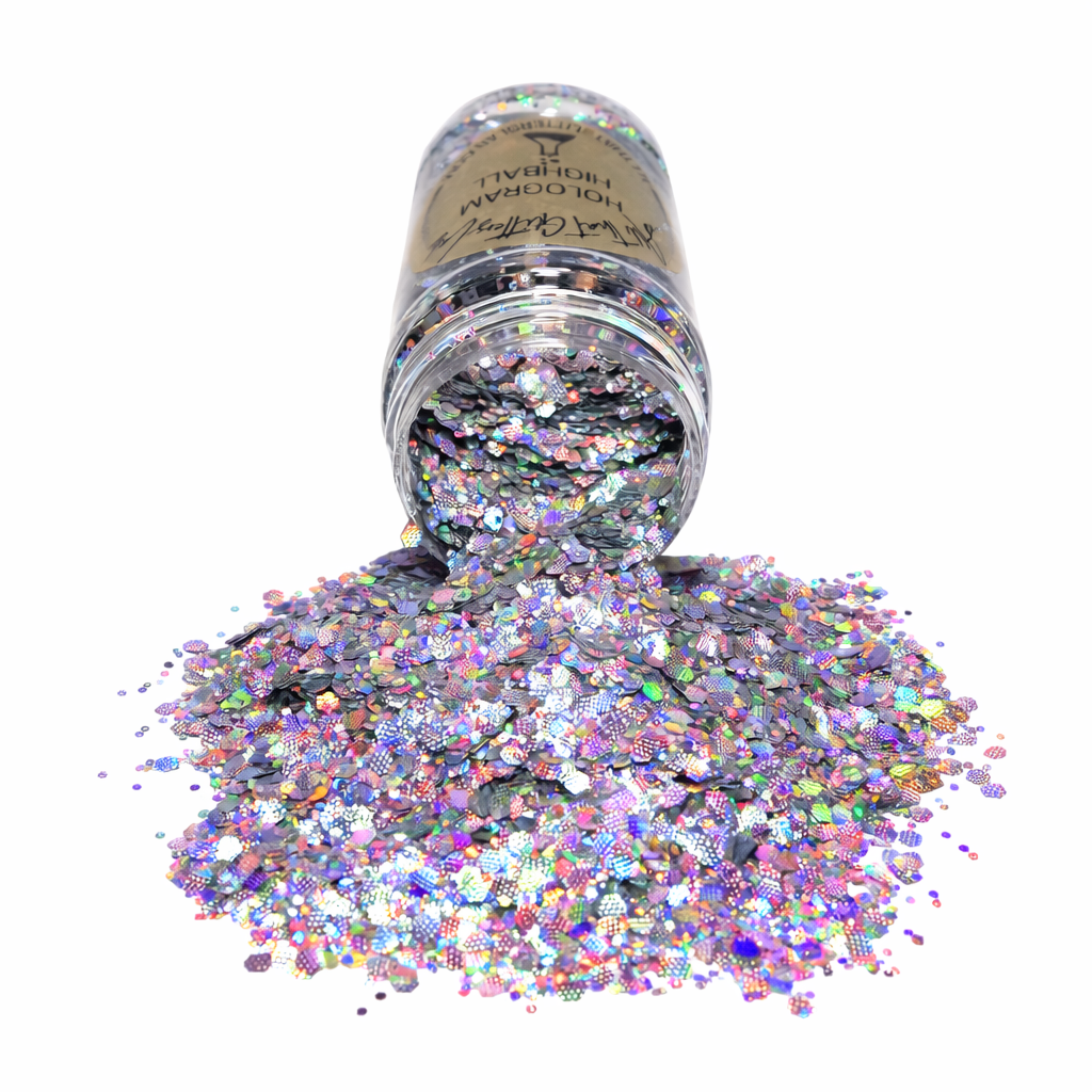 Hologram Highball silver holographic chunky mix glitter