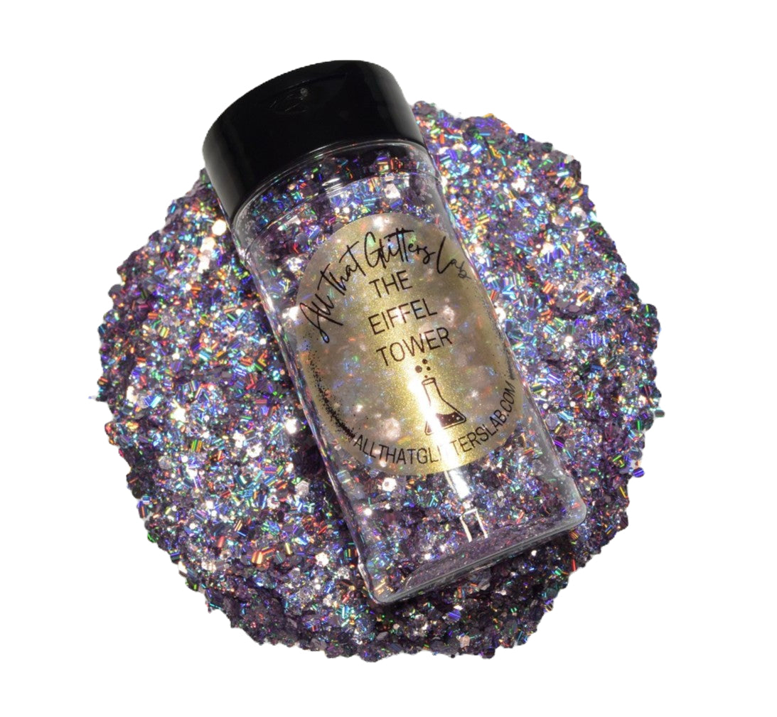 The Eiffel Tower purple holographic chunky mix glitter
