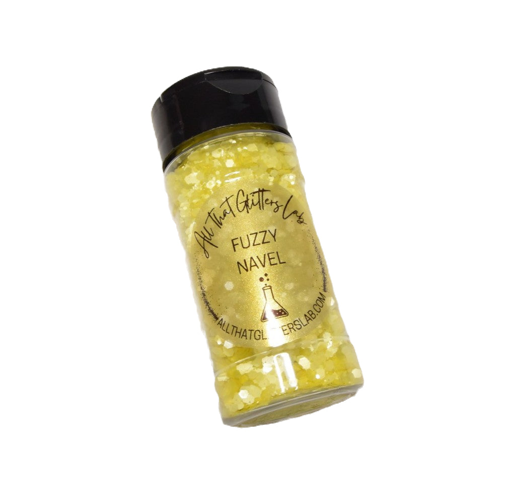 Fuzzy Navel yellow iridescent chunky mix glitter