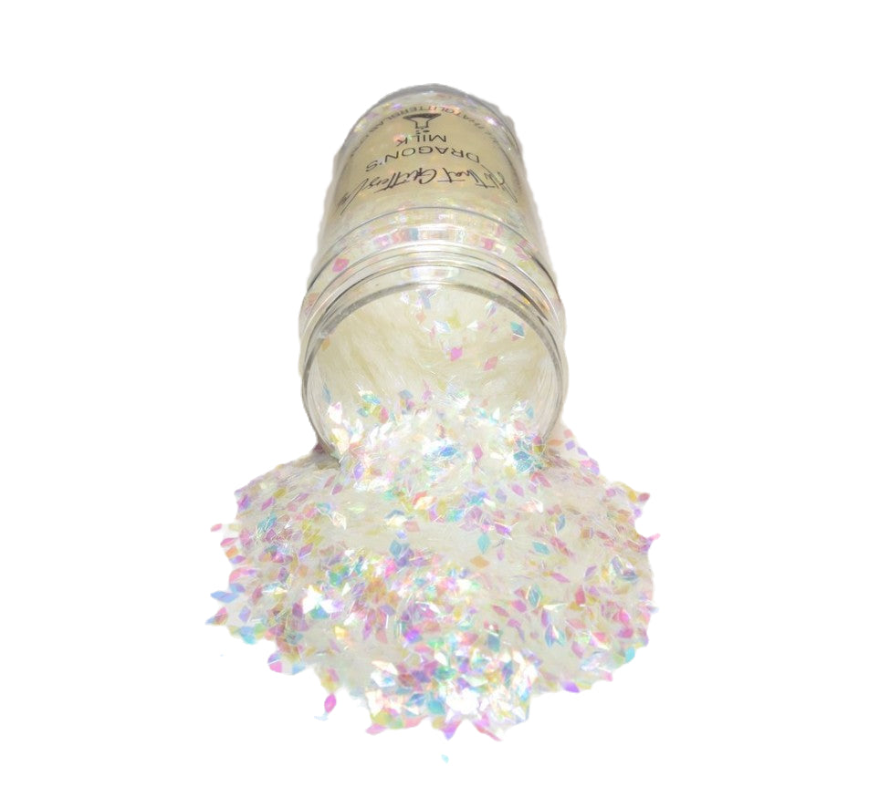 Dragon's Milk white iridescent scales glitter