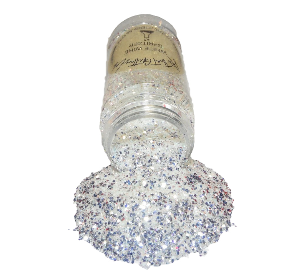 White Wine Spritzer white iridescent chunky mix glitter