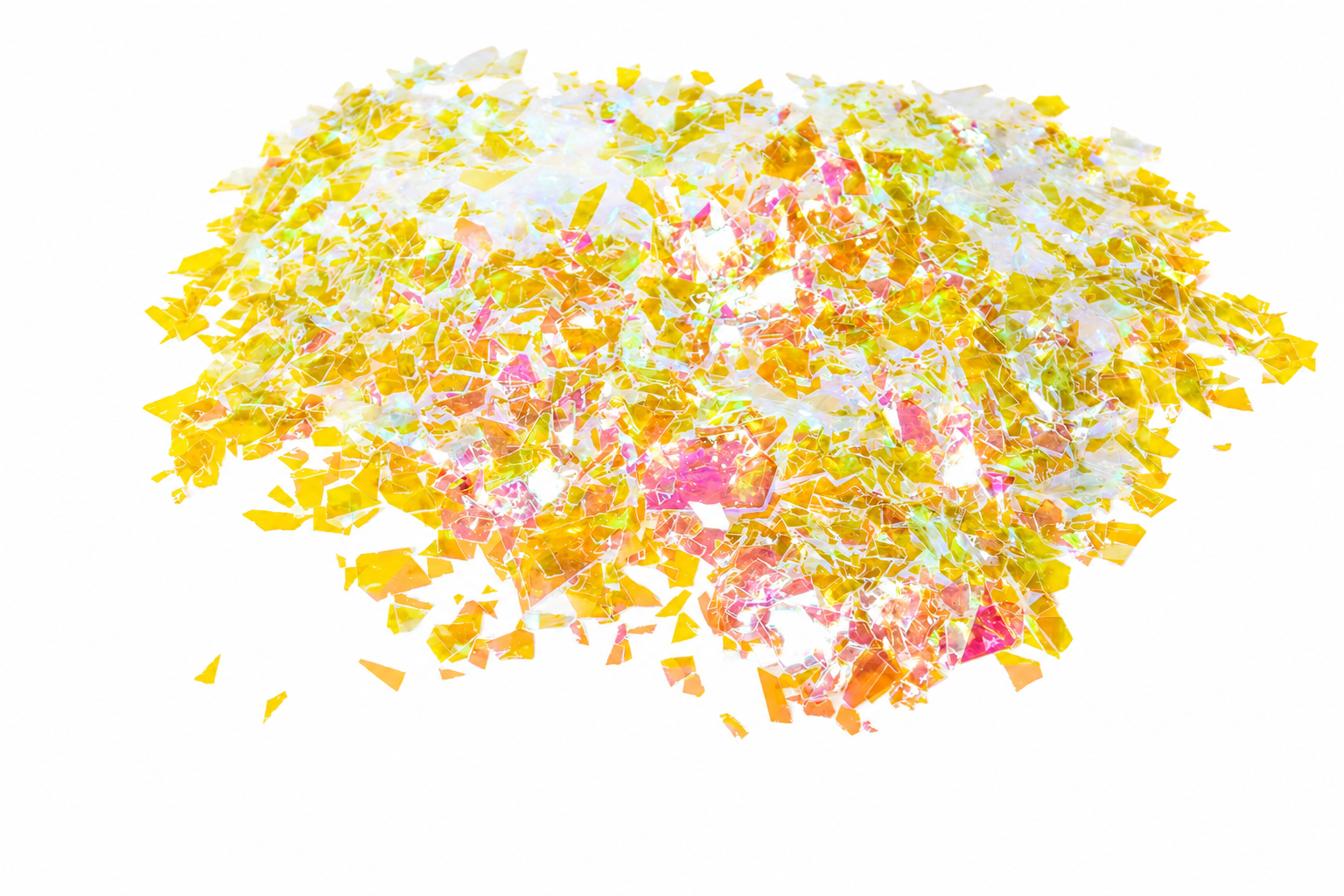 Broken Coupe white iridescent chunky mix glitter