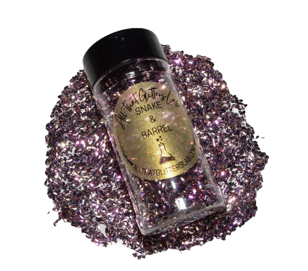Snake & Barrel purple scales glitter