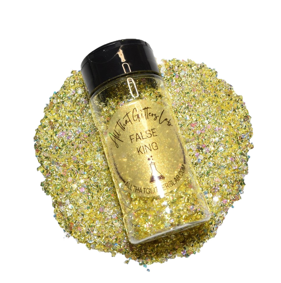 False King yellow holographic chunky mix glitter