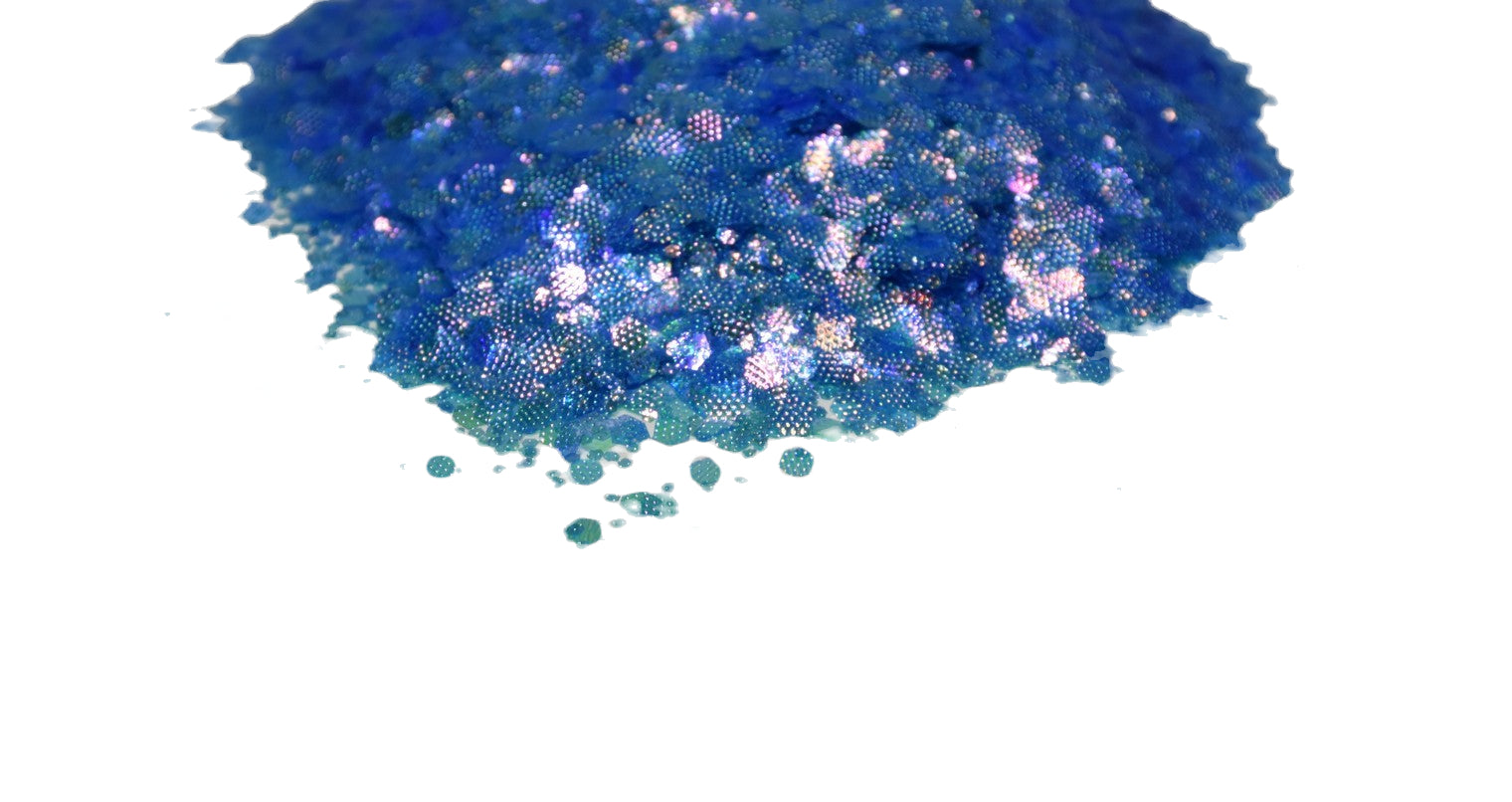 Blue Samurai blue iridescent chunky mix glitter