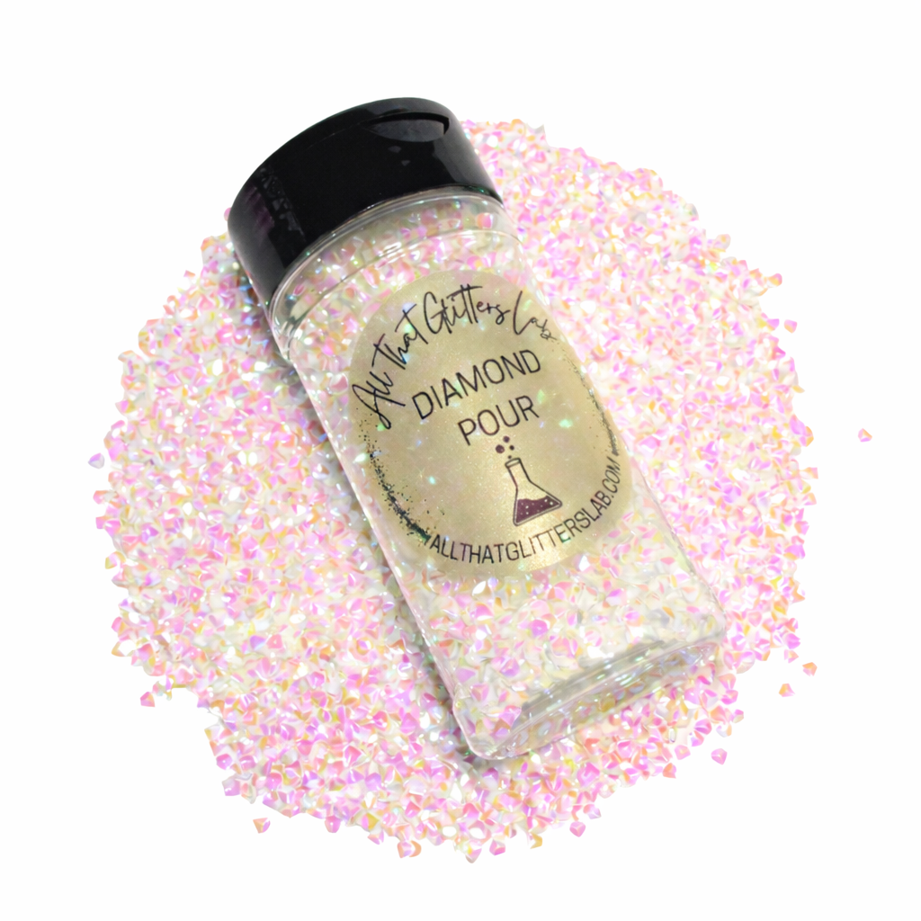 Diamond Pour white iridescent glitter