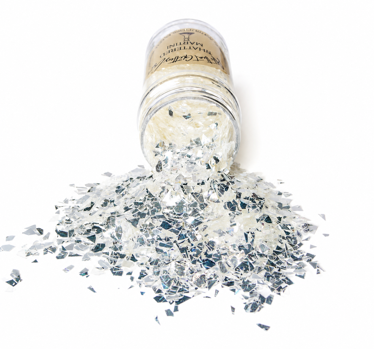 Shattered Martini white iridescent chunky mix glitter