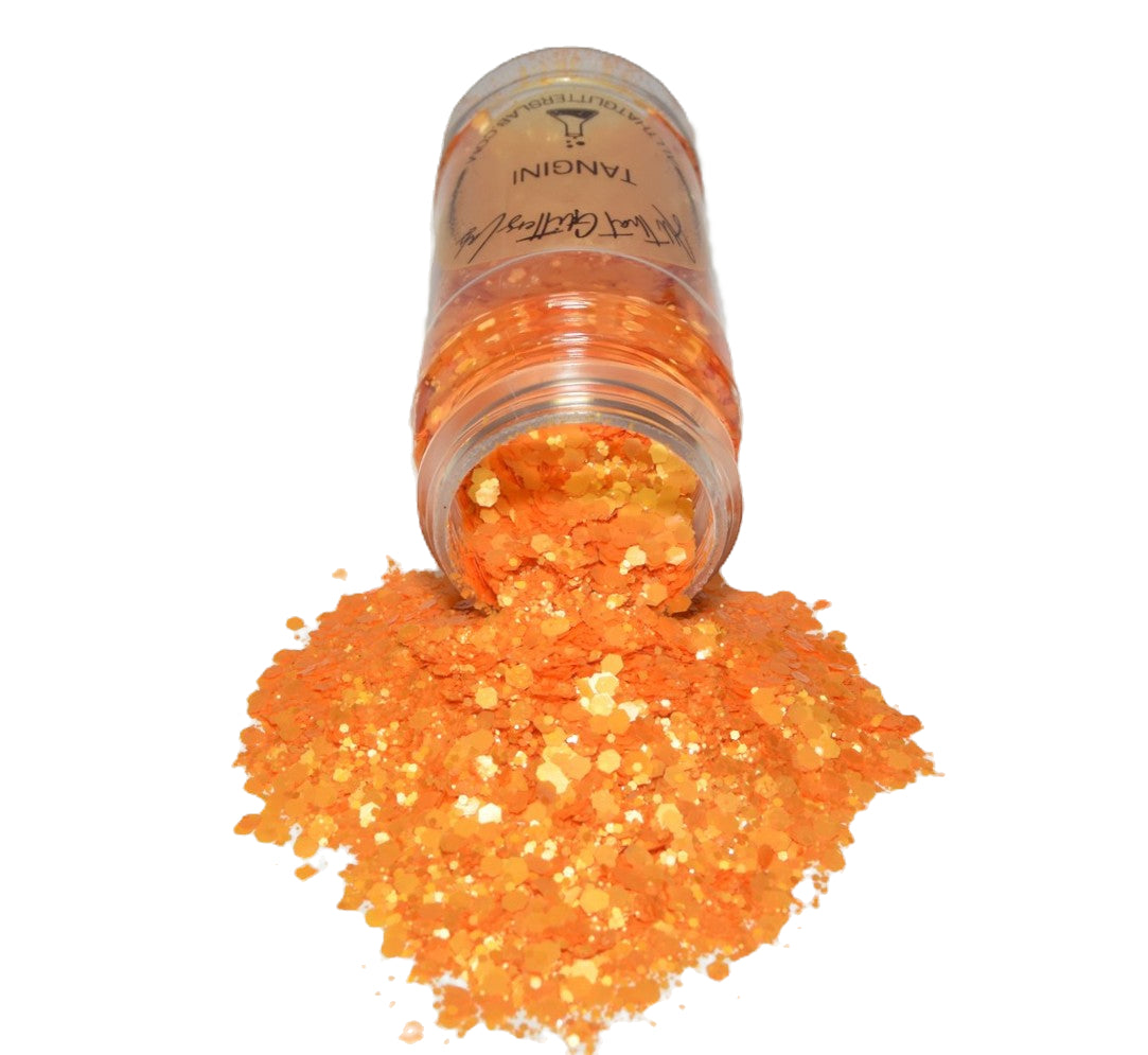 Tangini orange iridescent chunky mix glitter