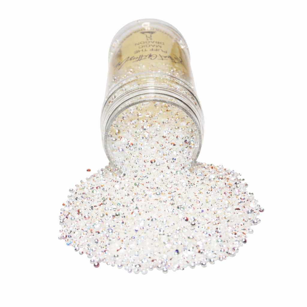 Puff The Magic Dragon white iridescent chunky mix glitter