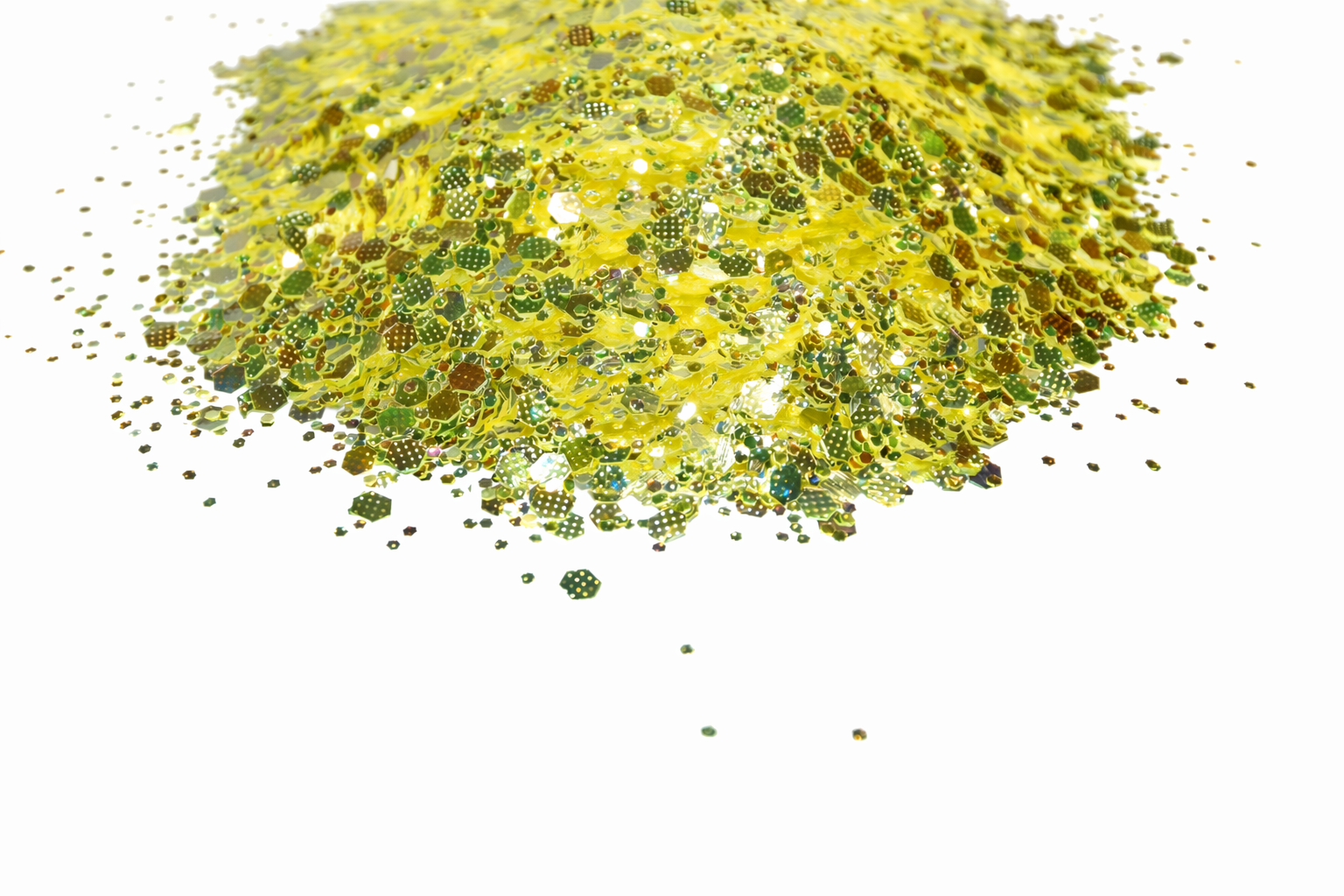 Liquid Sunshine yellow iridescent chunky mix glitter