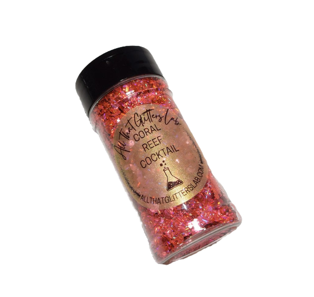 Coral Reef Cocktail orange holographic chunky mix glitter