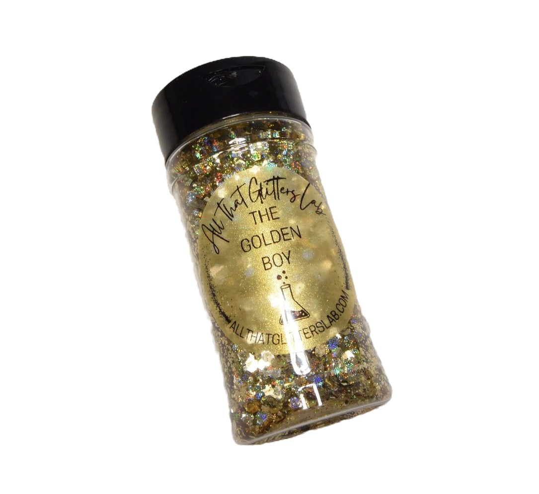 The Golden Boy gold holographic chunky mix glitter